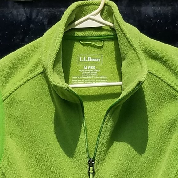L.L. Bean Lime Green Polartec Recycled Full-Zip Fleece Vest - Picture 11 of 16